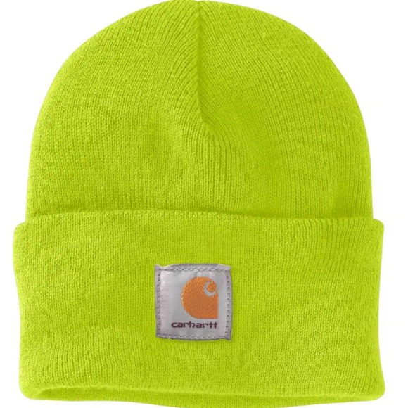 neon green carhartt beanie